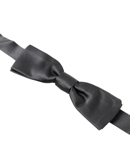 Dolce & Gabbana Elegant Dark Anthracite Silk Bow Tie Dolce & Gabbana