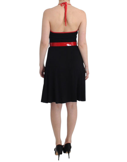 Roccobarocco Elegant Black Palladio Knee-Length Dress Roccobarocco