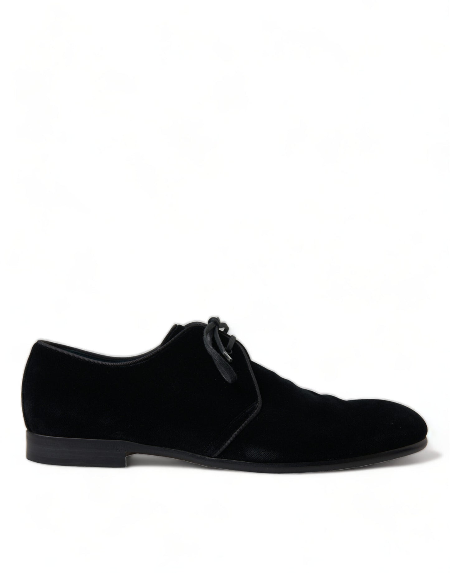 Dolce & Gabbana Elegant Black Velvet Derby Dress Shoes Dolce & Gabbana