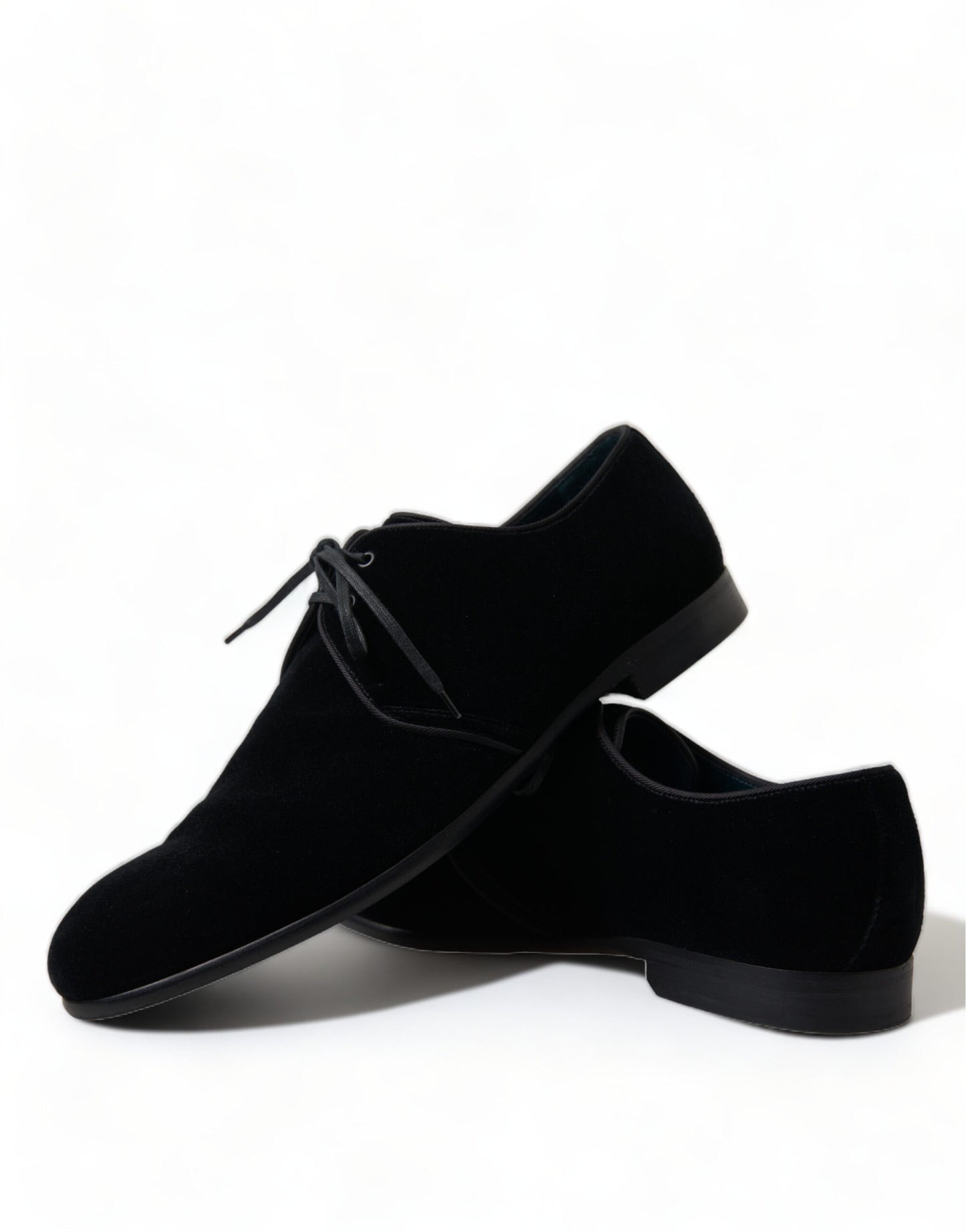 Dolce & Gabbana Elegant Black Velvet Derby Dress Shoes Dolce & Gabbana