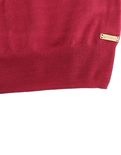 John Galliano Elegant Pink Sleeveless Wool Knit Top John Galliano