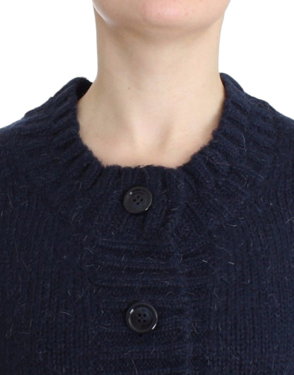 John Galliano Chic Cropped Blue Cardigan John Galliano