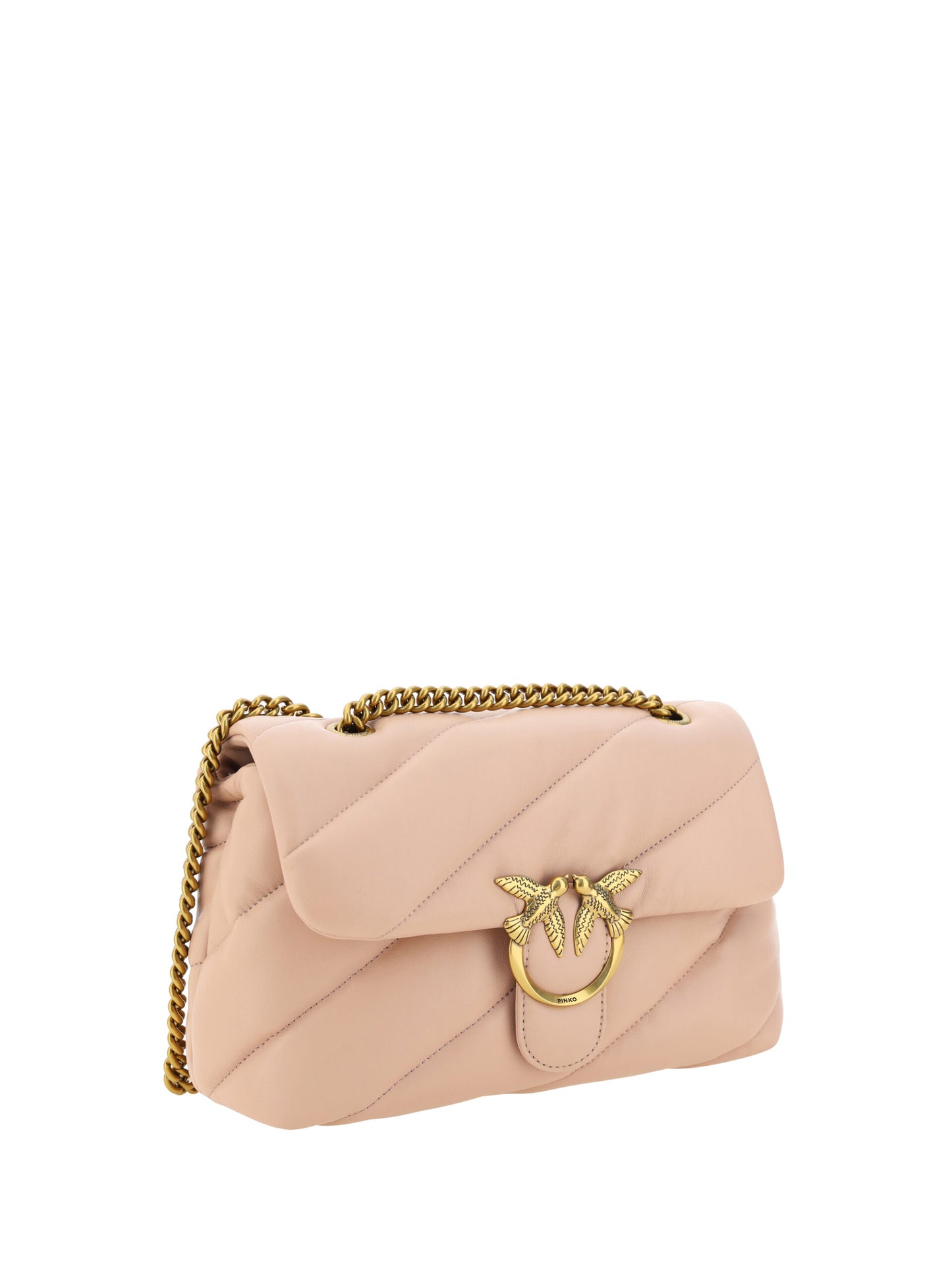 PINKO Elegant Light Pink Quilted Shoulder Bag PINKO