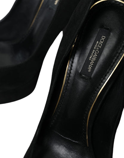 Dolce & Gabbana Black Suede Heeled Pumps Sophistication Dolce & Gabbana