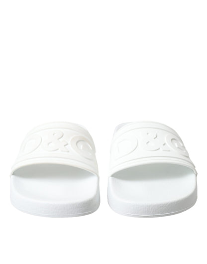 Dolce & Gabbana Elegant White Logo Slides Dolce & Gabbana