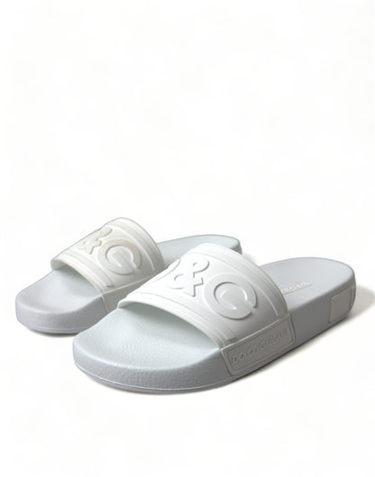 Dolce & Gabbana Elegant White Logo Slides Dolce & Gabbana