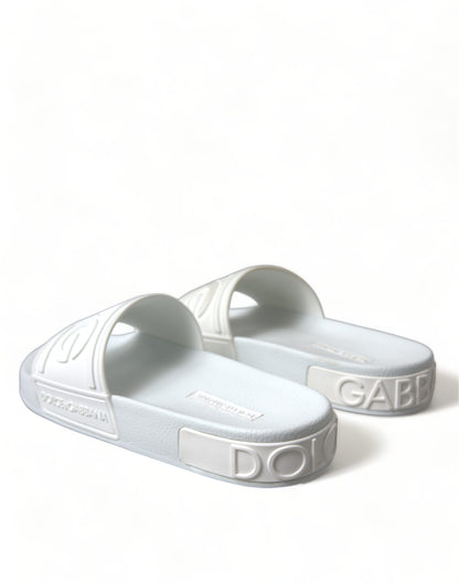 Dolce & Gabbana Elegant White Logo Slides Dolce & Gabbana