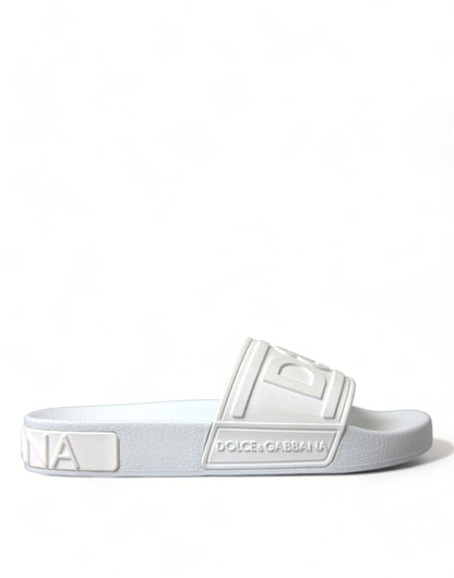 Dolce & Gabbana Elegant White Logo Slides Dolce & Gabbana