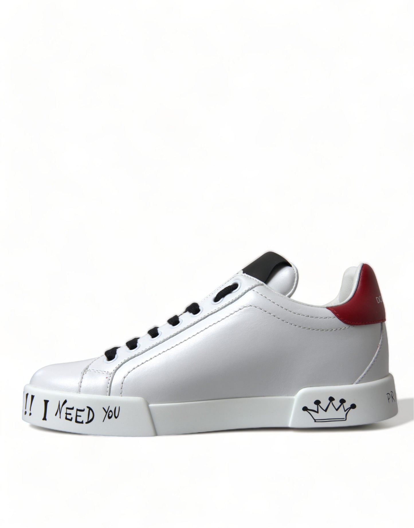 Dolce & Gabbana Chic White Portofino Leather Sneakers Dolce & Gabbana