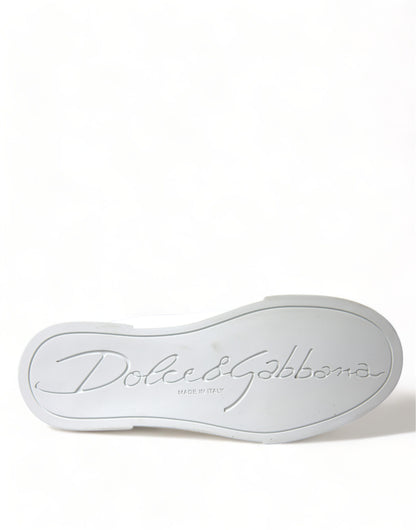 Dolce & Gabbana Chic White Portofino Leather Sneakers Dolce & Gabbana