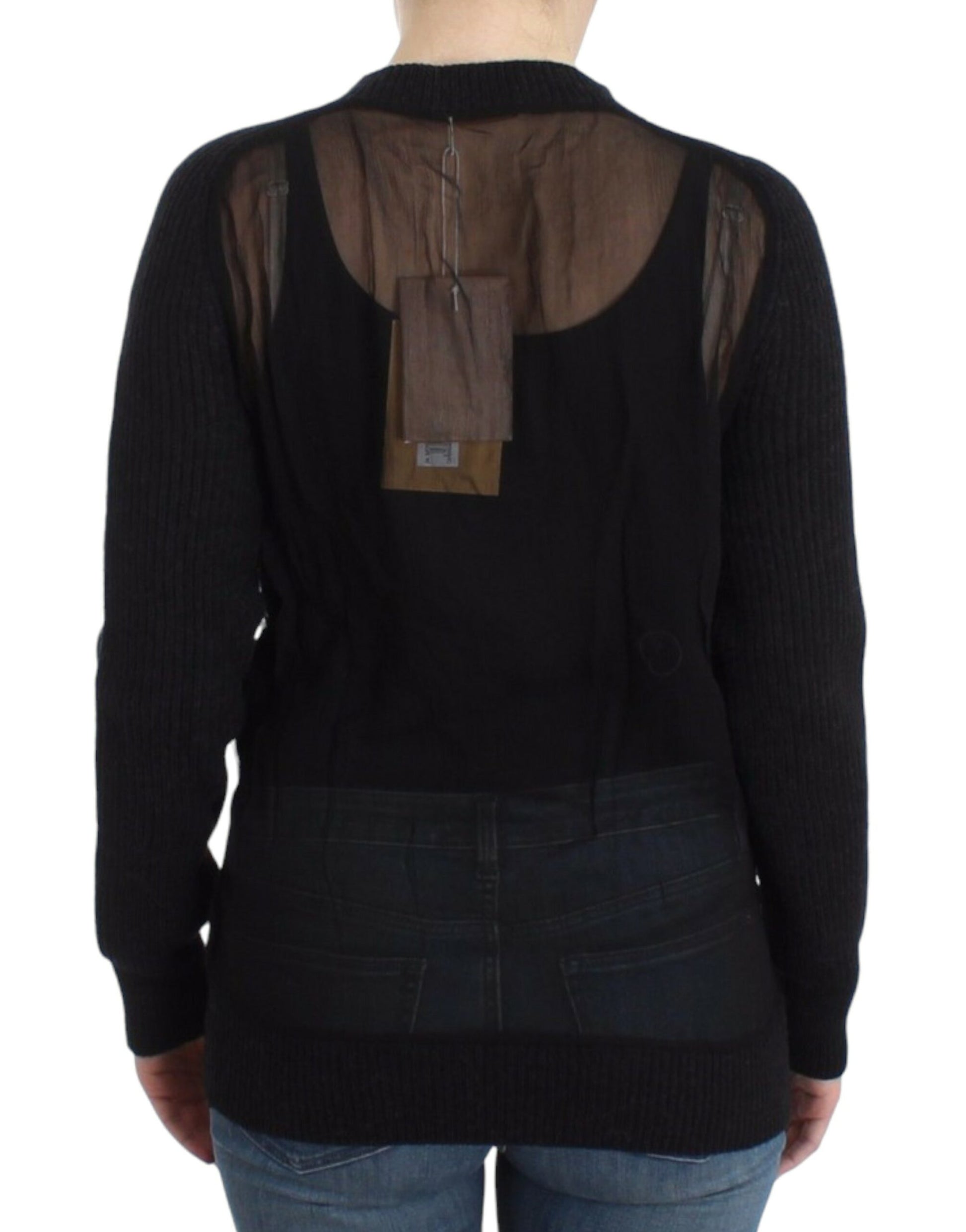 John Galliano Chic Transparent Back Woolen Cardigan