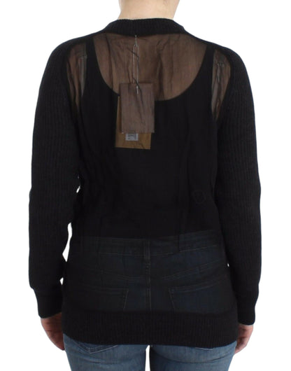 John Galliano Chic Transparent Back Woolen Cardigan John Galliano