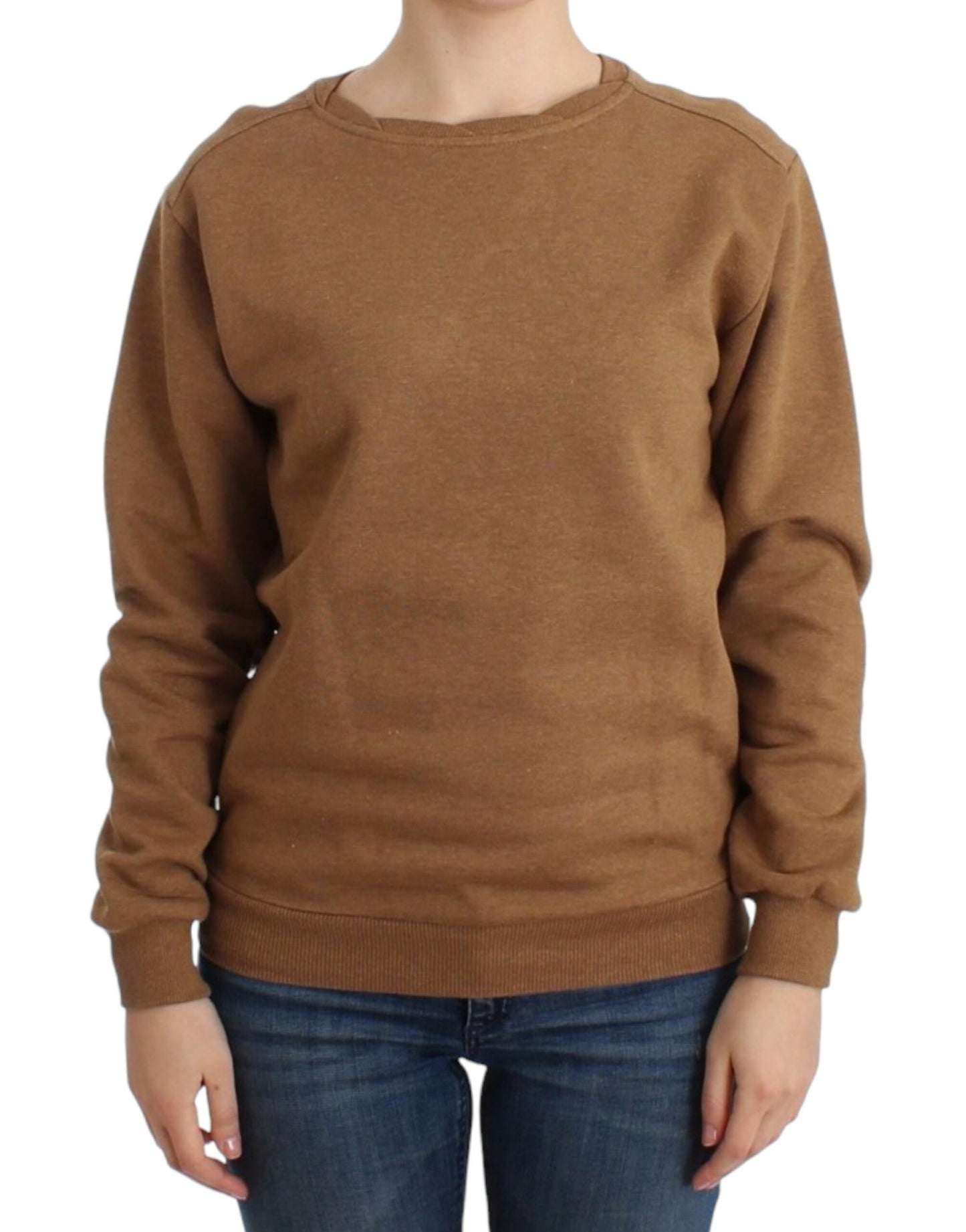 John Galliano Chic Brown Crewneck Cotton Sweater John Galliano