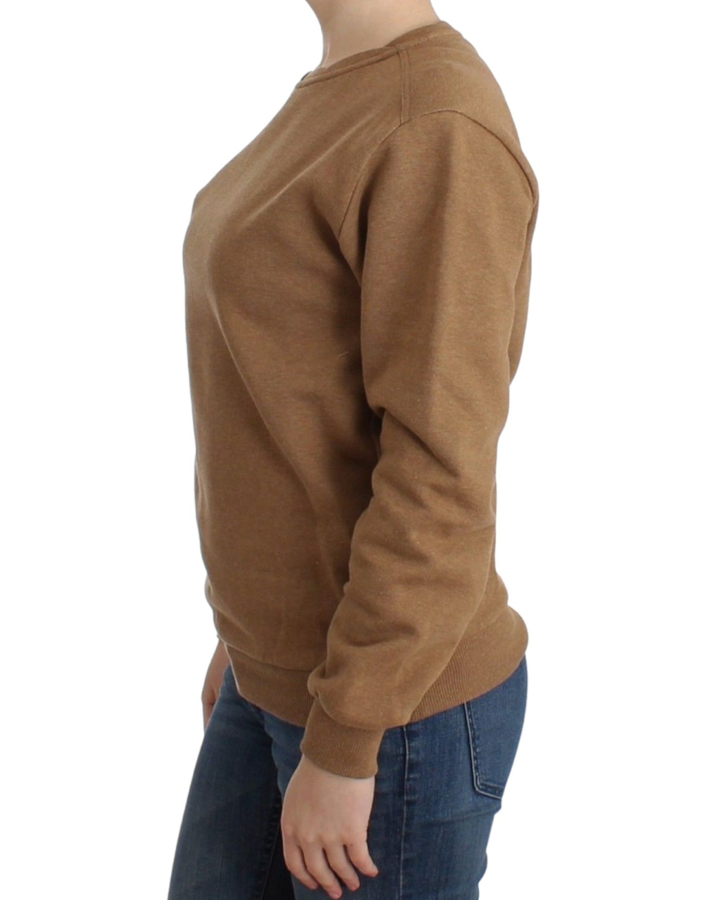 John Galliano Chic Brown Crewneck Cotton Sweater John Galliano