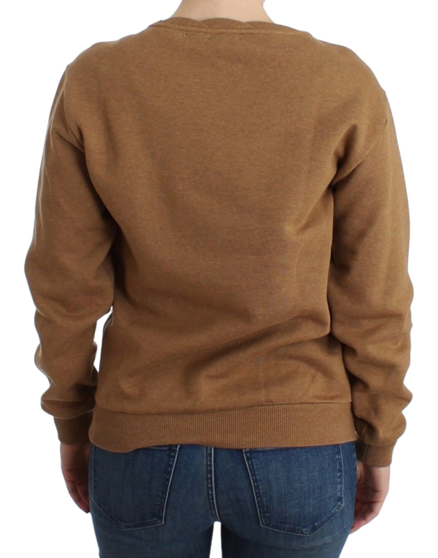 John Galliano Chic Brown Crewneck Cotton Sweater John Galliano