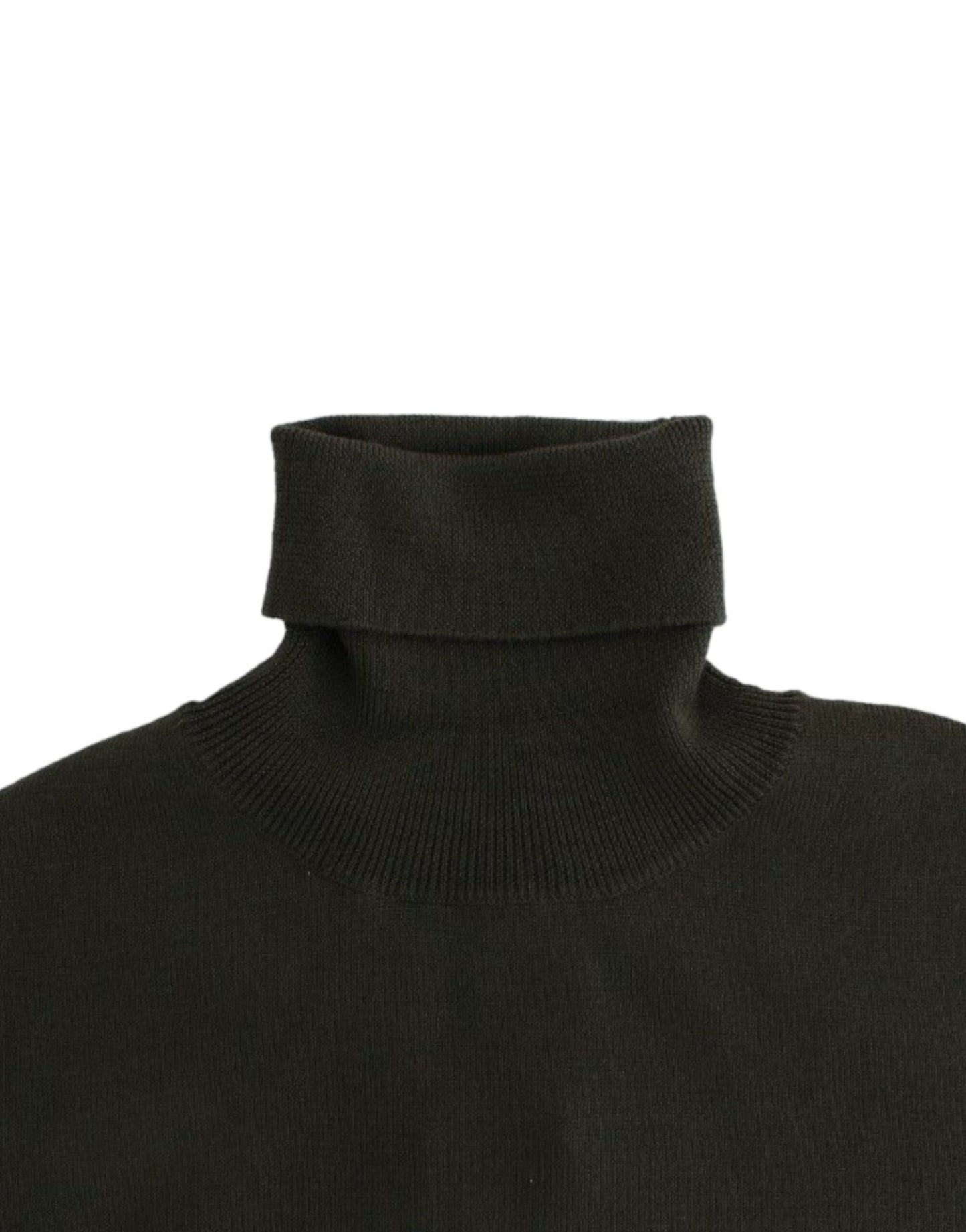 John Galliano Chic Green Turtleneck Virgin Wool Sweater John Galliano