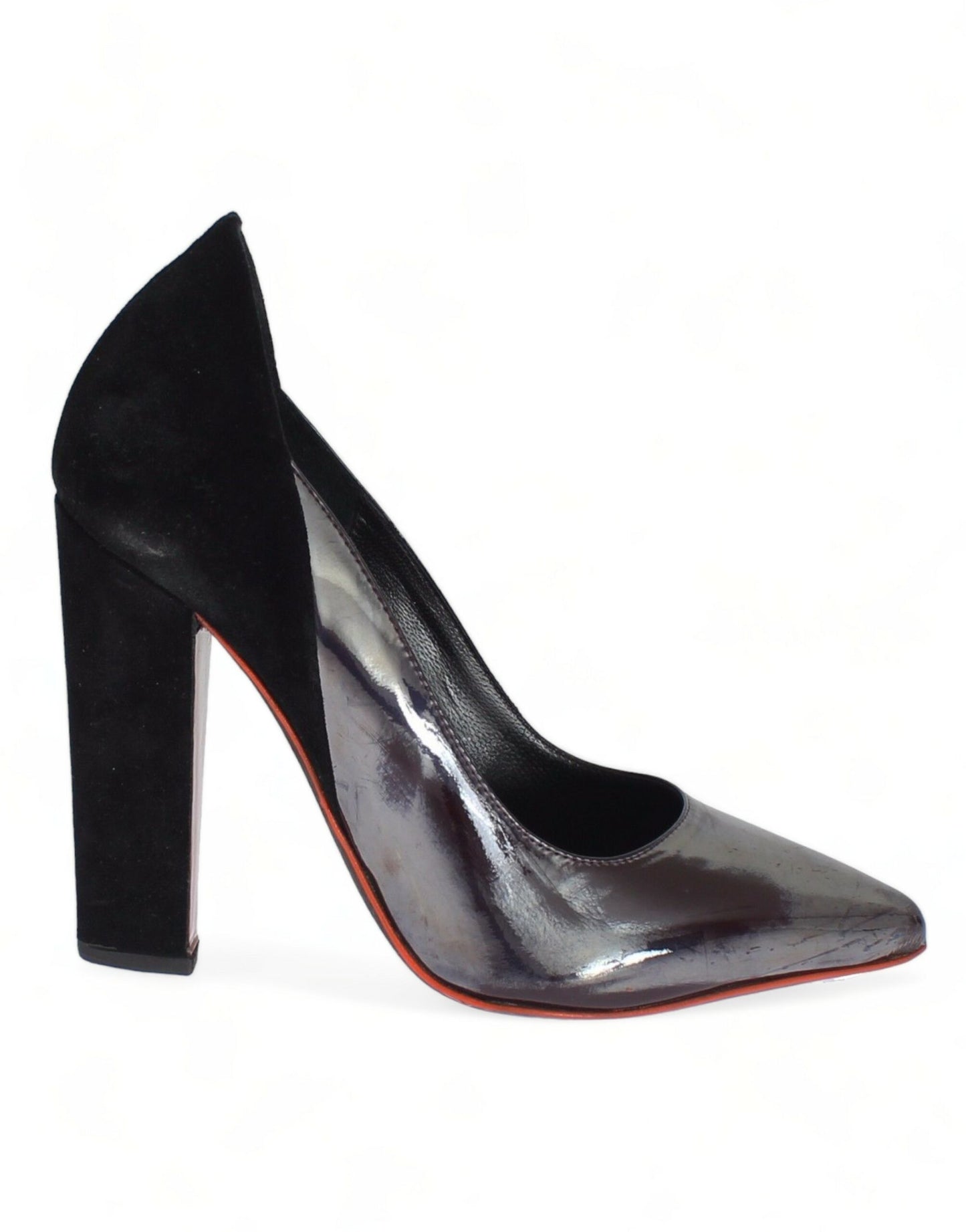 Cédric Charlier Chic Metallic Gray Leather Pumps Cédric Charlier