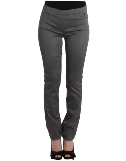 John Galliano Chic Gray Slim-Fit Designer Pants John Galliano