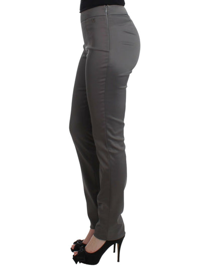 John Galliano Chic Gray Slim-Fit Designer Pants John Galliano