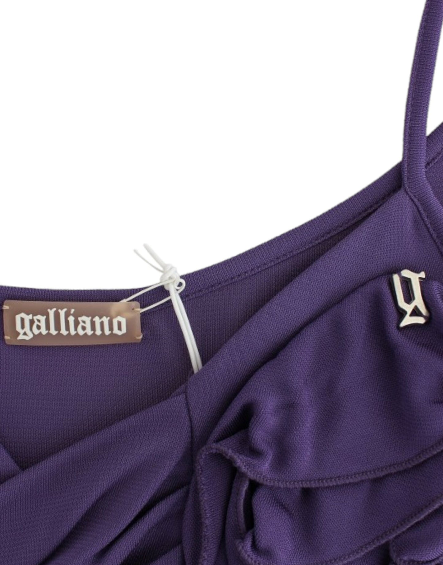 John Galliano Elegant Purple Jersey Cocktail Dress John Galliano