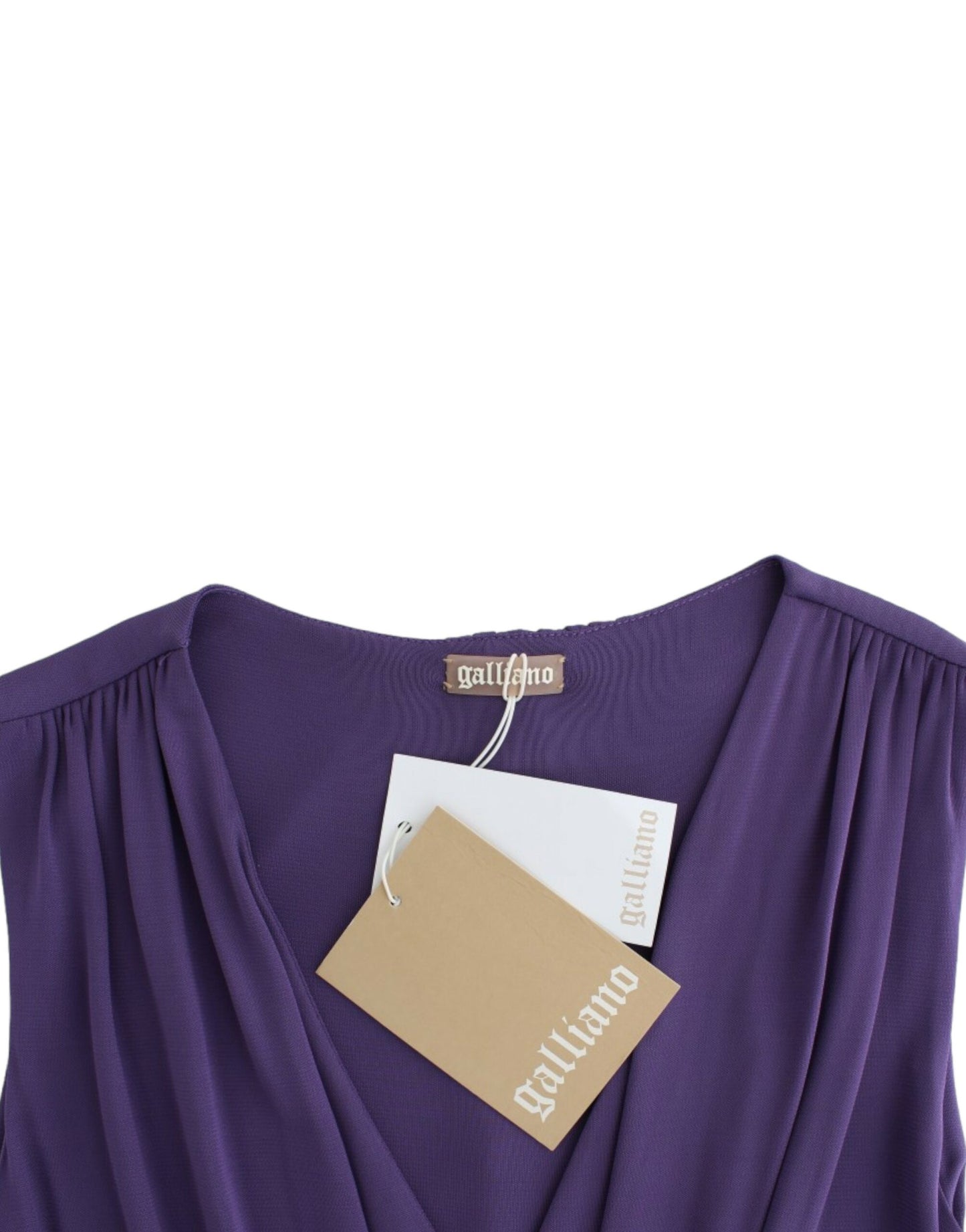 John Galliano Elegant Purple Knee-Length Jersey Dress John Galliano