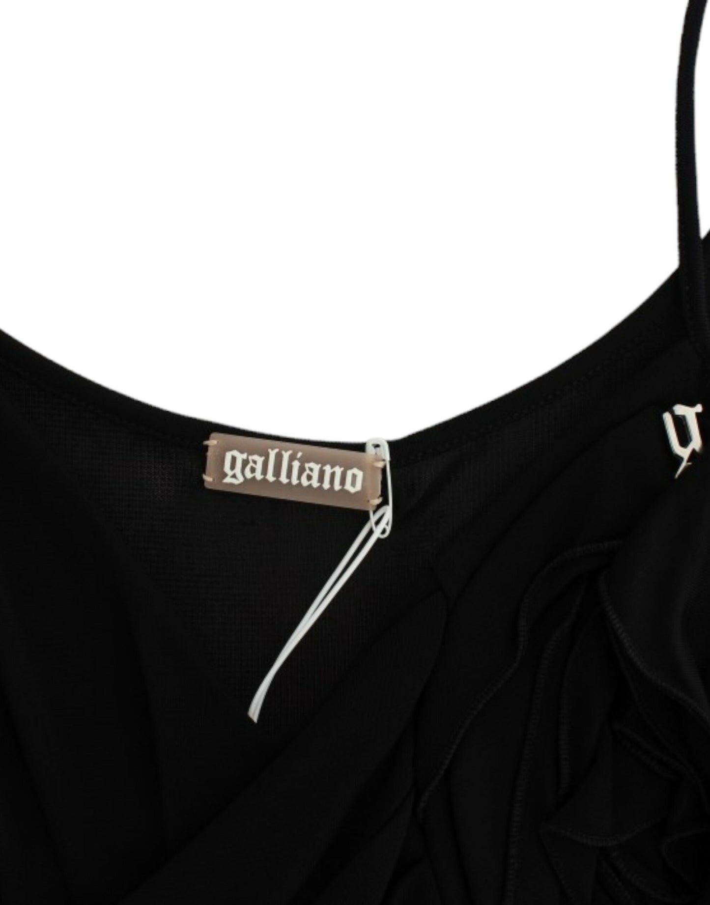 John Galliano Elegant Black Jersey Knee-Length Dress John Galliano