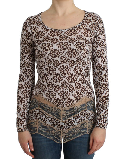 Cavalli Elegant Floral Lace Longsleeve Top Cavalli