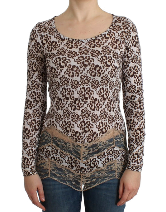 Cavalli Elegant Floral Lace Longsleeve Top Cavalli