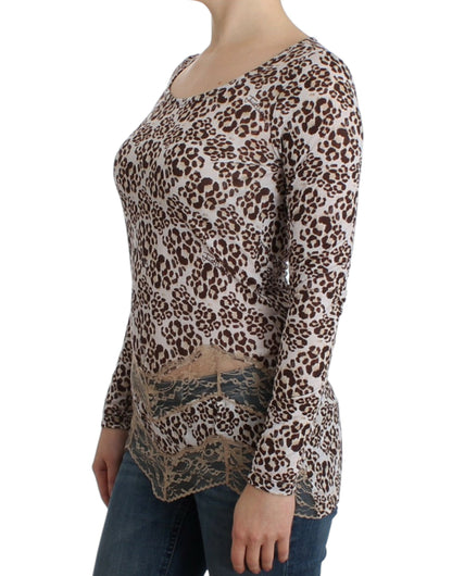 Cavalli Elegant Floral Lace Longsleeve Top Cavalli