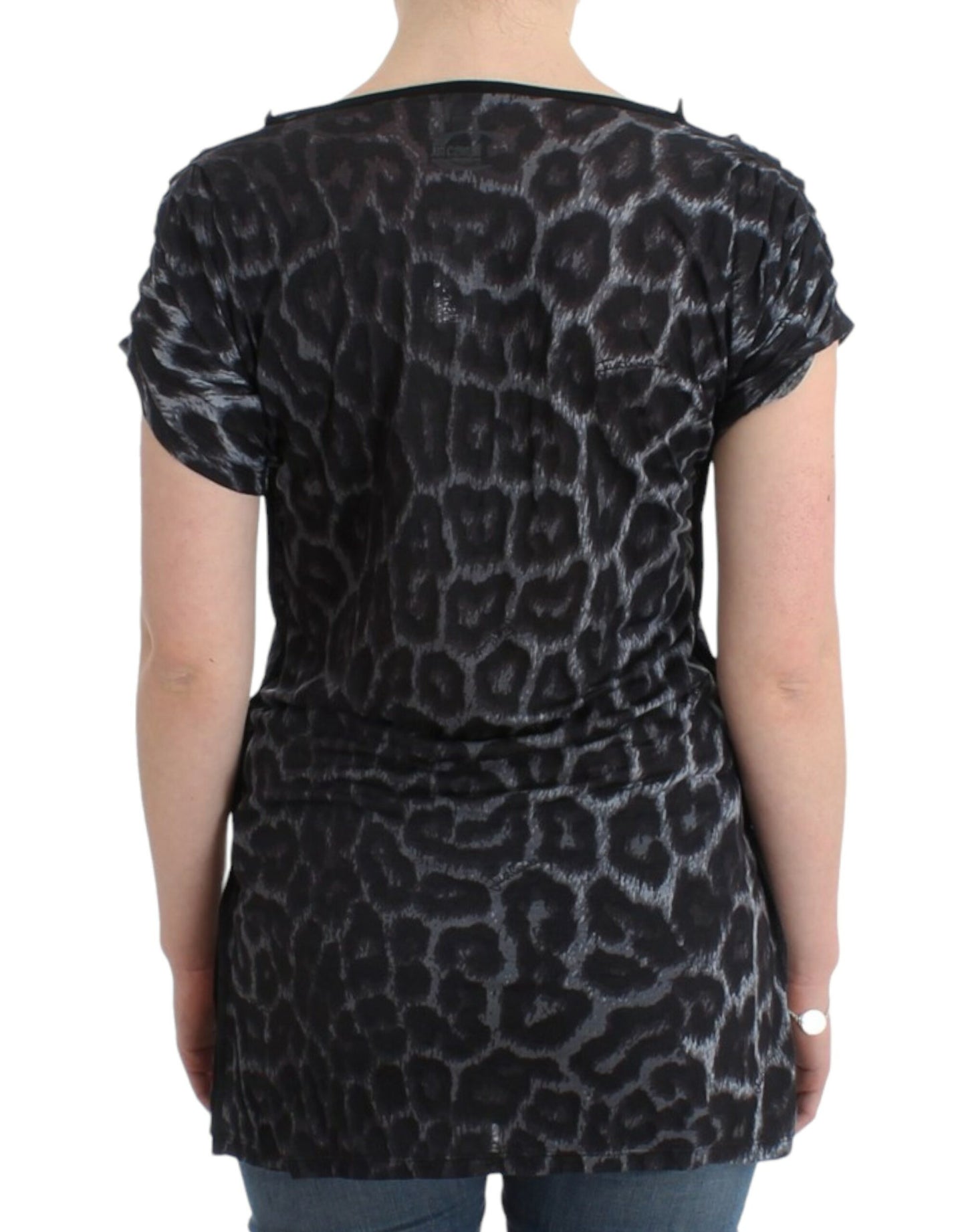 Cavalli Sultry Leopard V-Neck Modal Top Cavalli