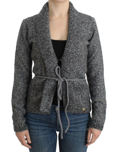 Cavalli Elegant Gray Wool Blend Cardigan Cavalli