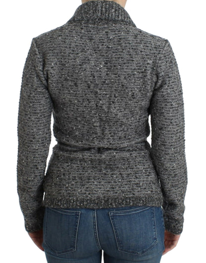 Cavalli Elegant Gray Wool Blend Cardigan Cavalli