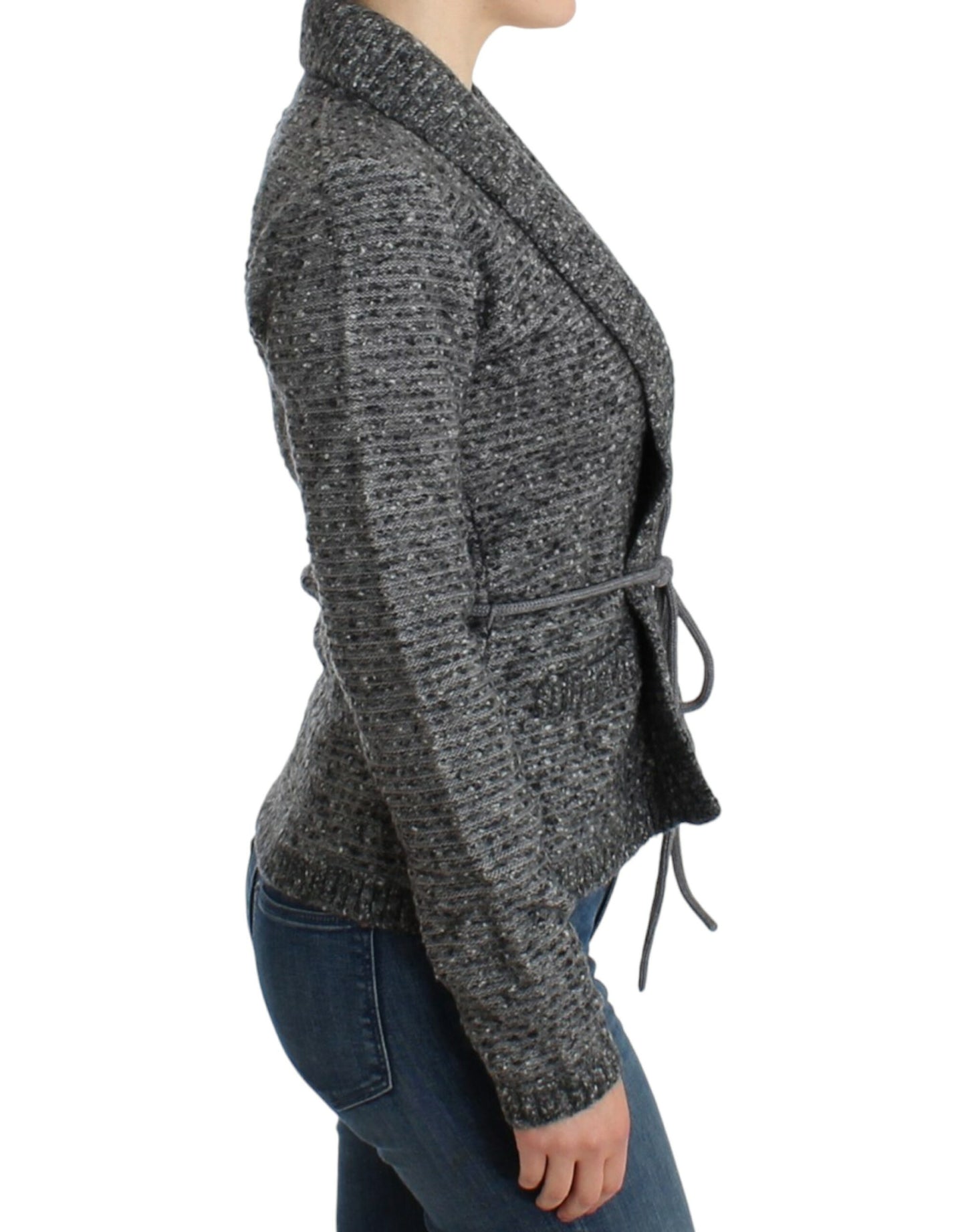 Cavalli Elegant Gray Wool Blend Cardigan Cavalli