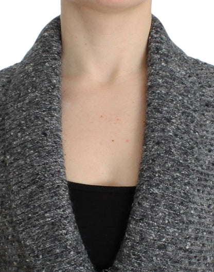 Cavalli Elegant Gray Wool Blend Cardigan Cavalli