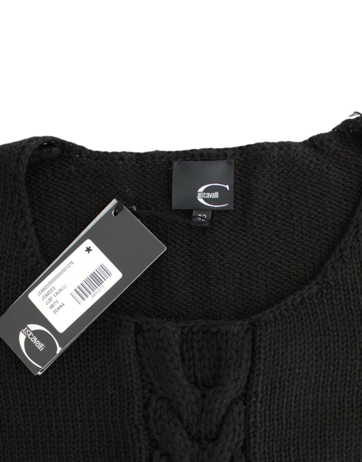 Cavalli Alluring Black Knitted Crew Neck Sweater Cavalli