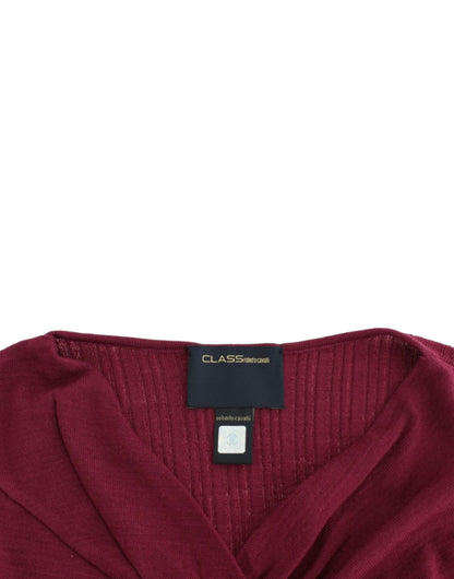 Cavalli Elegant Purple Keyhole Wool Sweater Cavalli