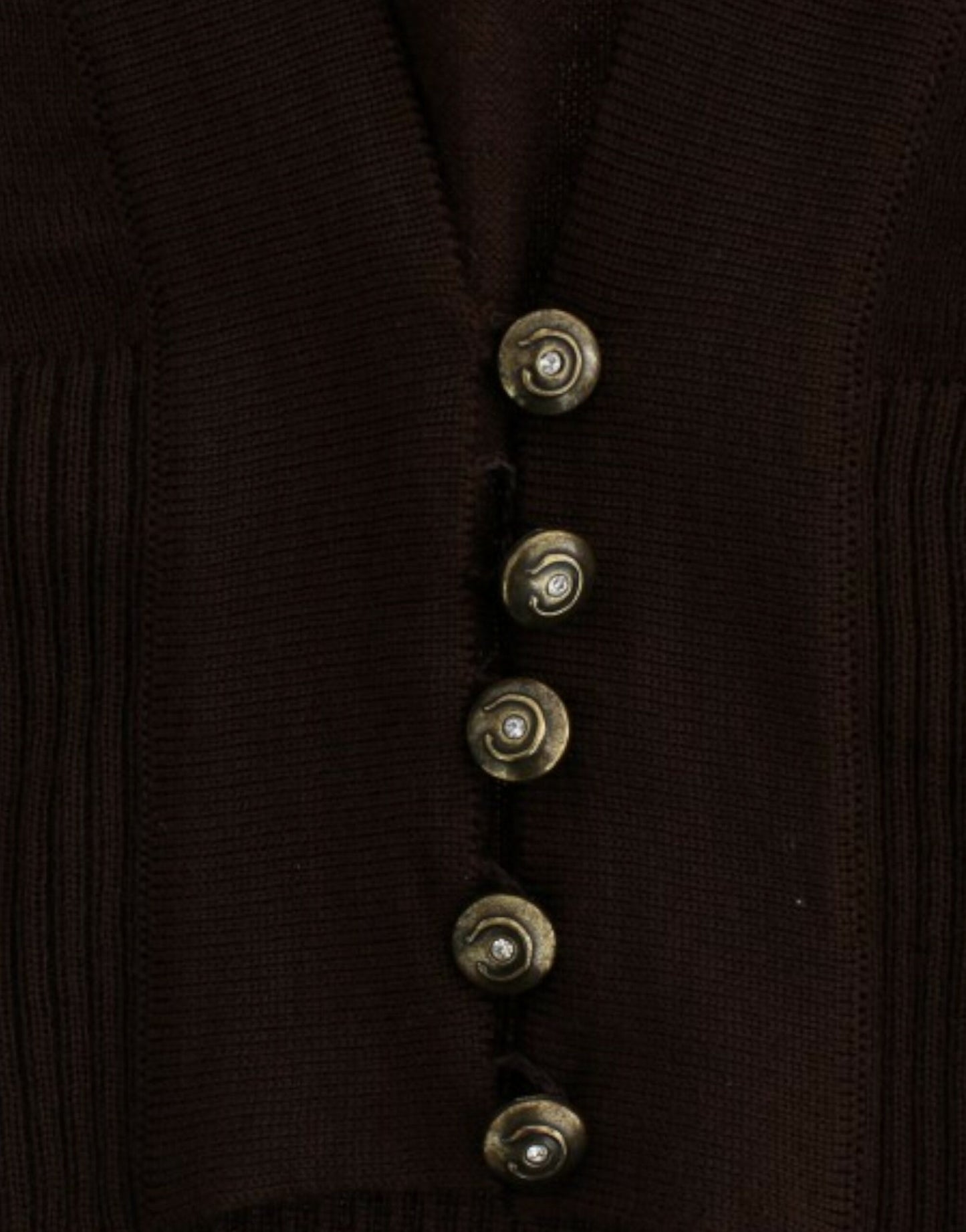 Cavalli Elegant Brown Virgin Wool Cropped Cardigan Cavalli