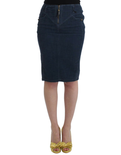 Cavalli Elegant Blue Pencil Skirt Cavalli