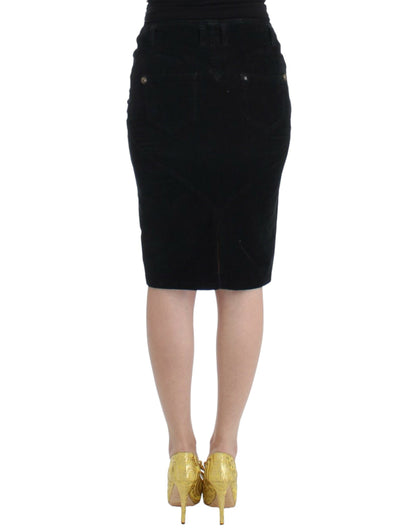 Cavalli Elegant Black Pencil Skirt for Sophisticated Style Cavalli