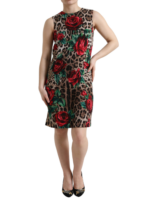 Dolce & Gabbana Elegant Leopard Floral A-Line Dress Dolce & Gabbana