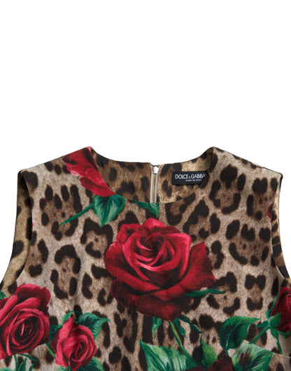 Dolce & Gabbana Elegant Leopard Floral A-Line Dress Dolce & Gabbana