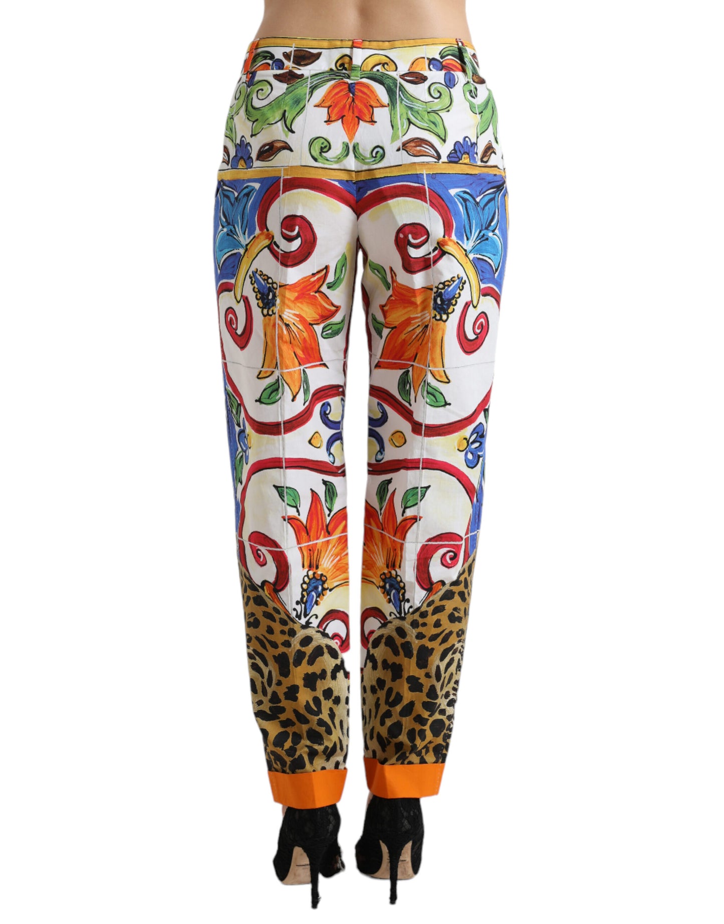 Dolce & Gabbana Majolica Print Tapered Cotton Pants Dolce & Gabbana