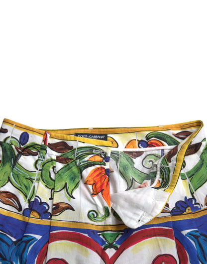 Dolce & Gabbana Majolica Print Tapered Cotton Pants Dolce & Gabbana