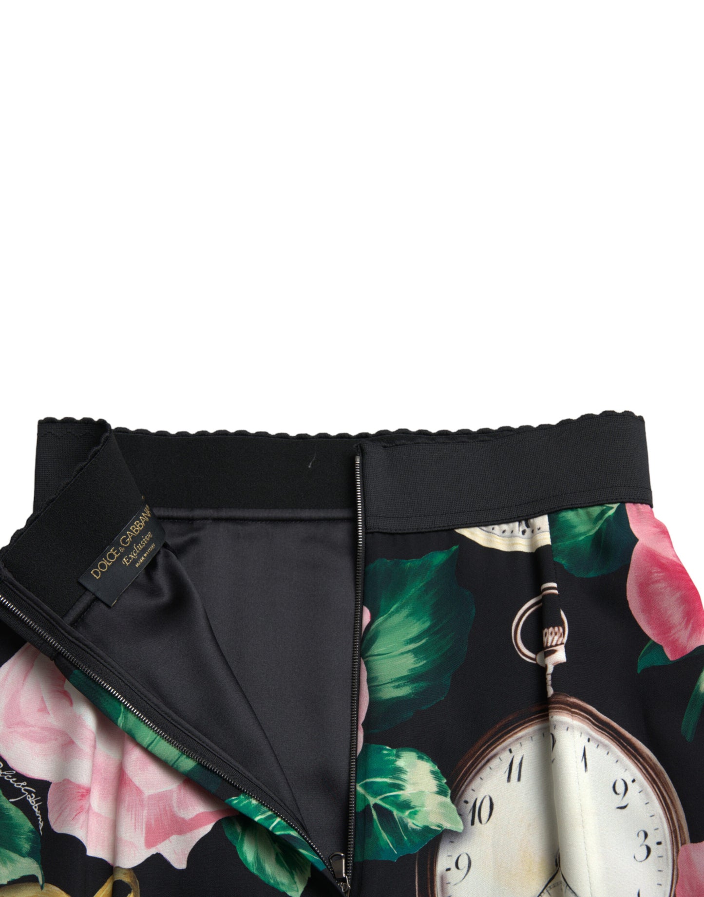 Dolce & Gabbana High Waist Silk Pencil Midi Skirt with Floral Print Dolce & Gabbana