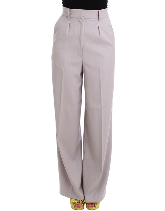 Cavalli Sophisticated High Waisted Gray Pants Cavalli