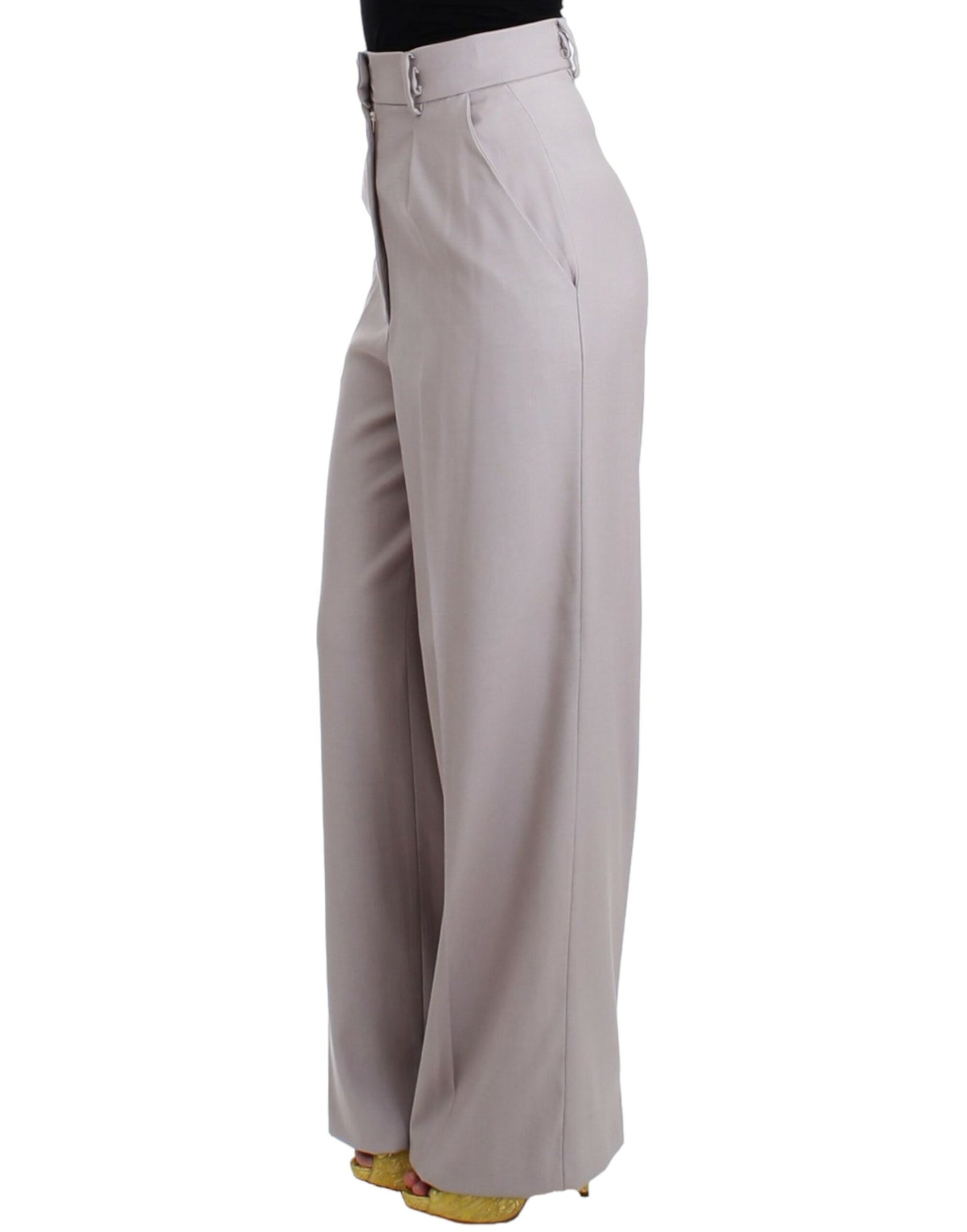 Cavalli Sophisticated High Waisted Gray Pants Cavalli