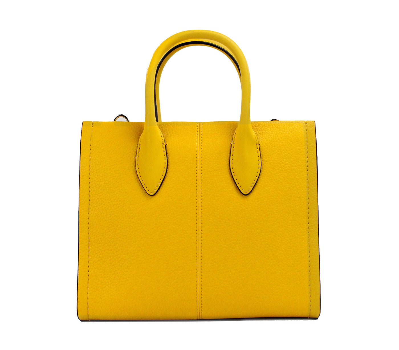 Michael Kors Mirella Small Jasmine Yellow Leather Top Zip Shopper Tote Bag Michael Kors