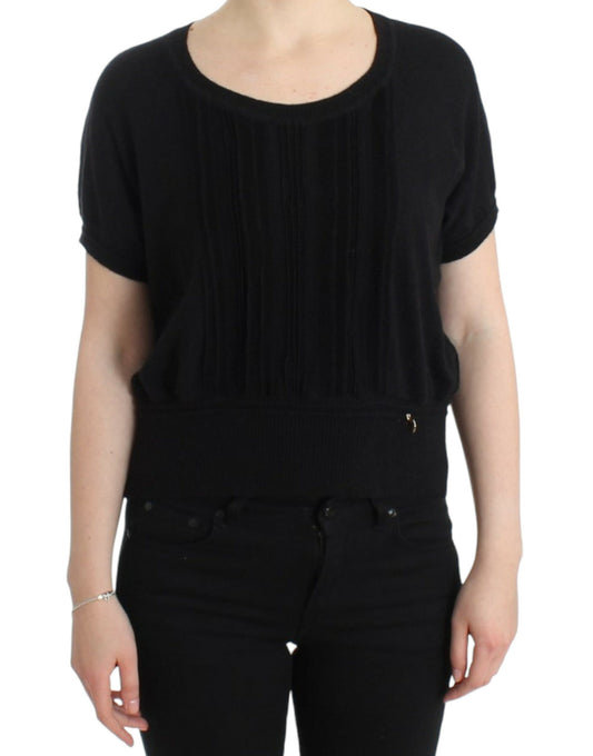 Cavalli Elegant Short Sleeved Black Jumper Cavalli