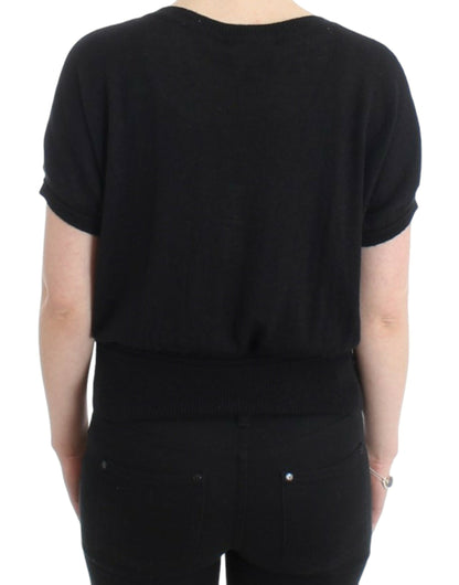 Cavalli Elegant Short Sleeved Black Jumper Cavalli