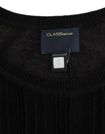 Cavalli Elegant Short Sleeved Black Jumper Cavalli